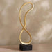 Lima Metal Infinity Design Sculpture On Marble Base 15X8X49Cm- Gold Pan Home