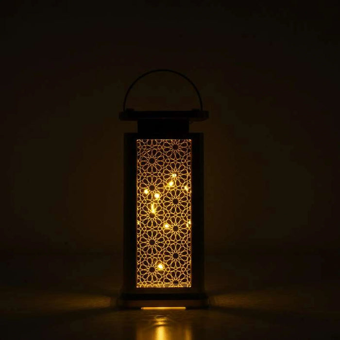 Lina Cutwork Led Lantern Dia10X22Cm - Gold