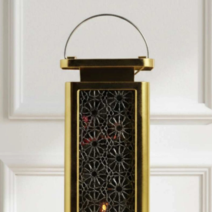 Lina Cutwork Led Lantern Dia10X22Cm - Gold