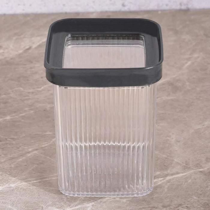 Linea Square Food Container 1.1L - Clear & Grey Pan Home