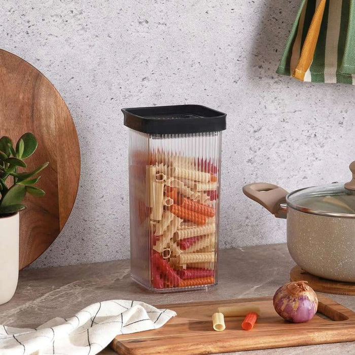 Linea Square Food Container 1.65L - Clear & Grey
