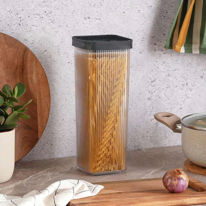 Linea Square Food Container 2.15L - Clear & Grey
