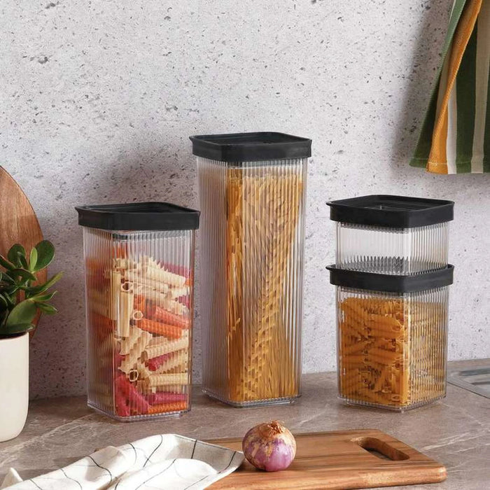 Linea Square Food Container 2.15L - Clear & Grey
