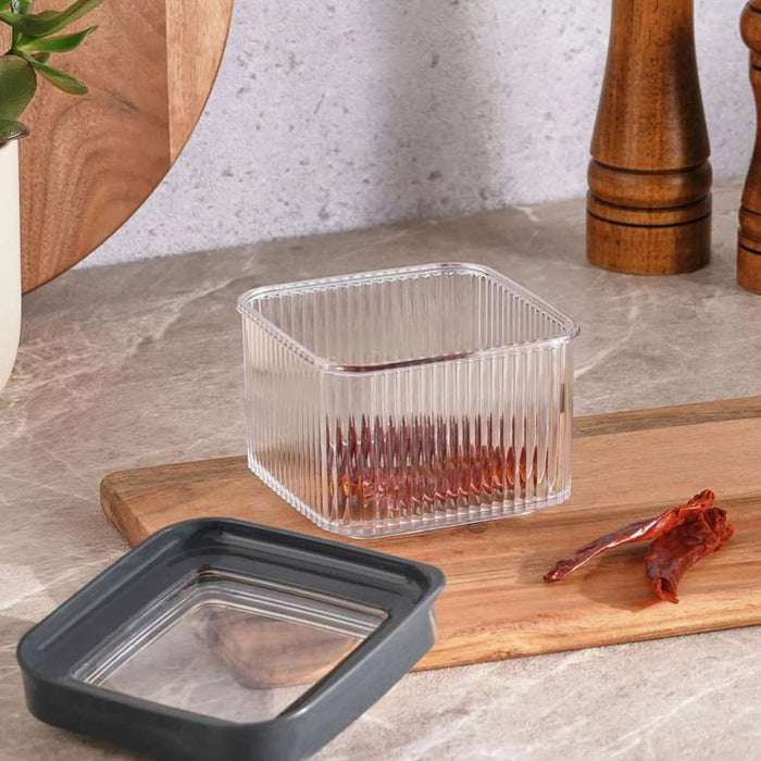 Linea Square Food Container 550Ml - Clear & Grey