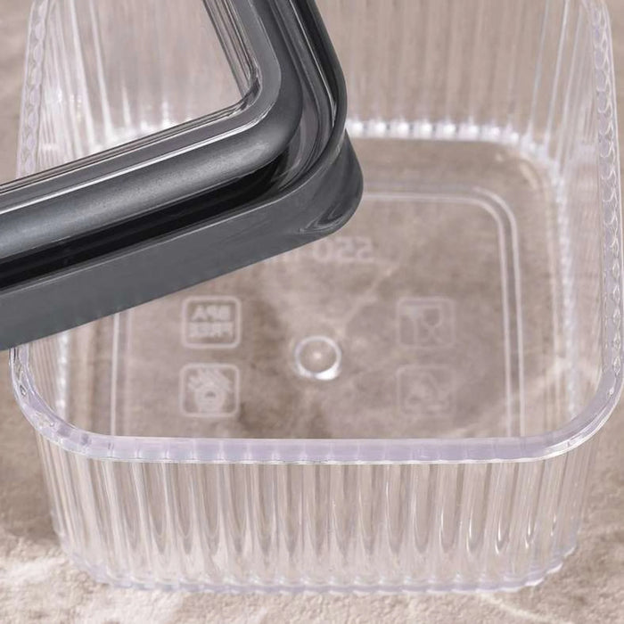 Linea Square Food Container 550Ml - Clear & Grey