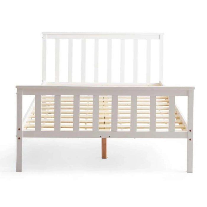 Linen Kids Single Bed 120X200 Cm - White ~ White