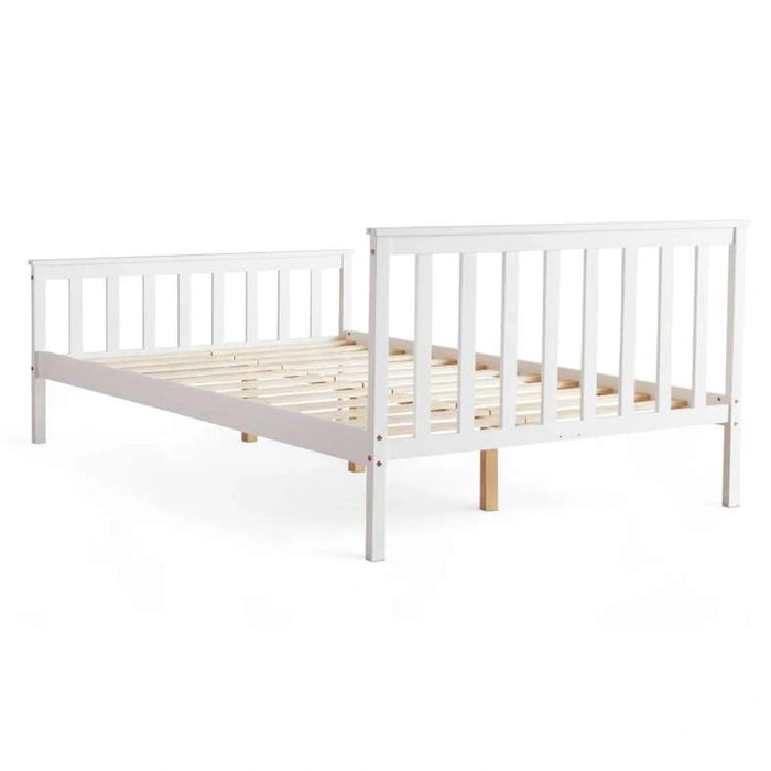 Linen Kids Single Bed 120X200 Cm - White ~ White