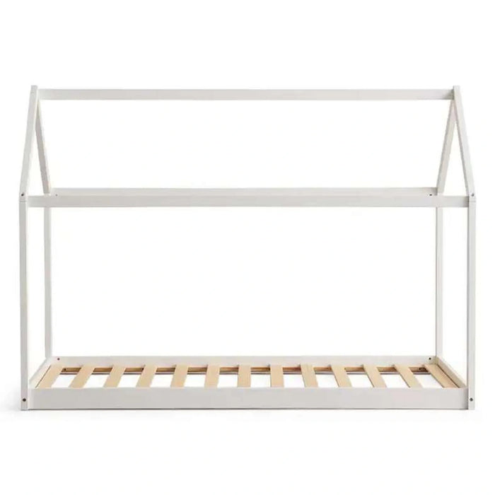 Linen Kids Single Bed 90X190 Cm - White ~ White