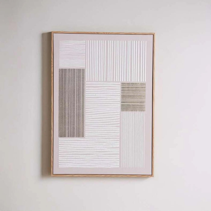 Linus Textured Printed Canvas Wall Art 50X70Cm - Beige Pan Home
