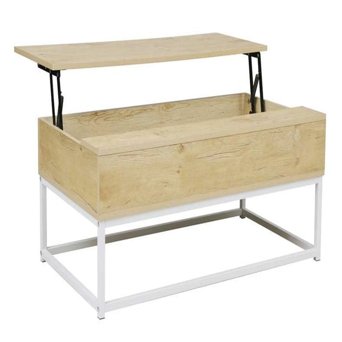 Lionel Coffee Table With Storage Melamine - Natural & White