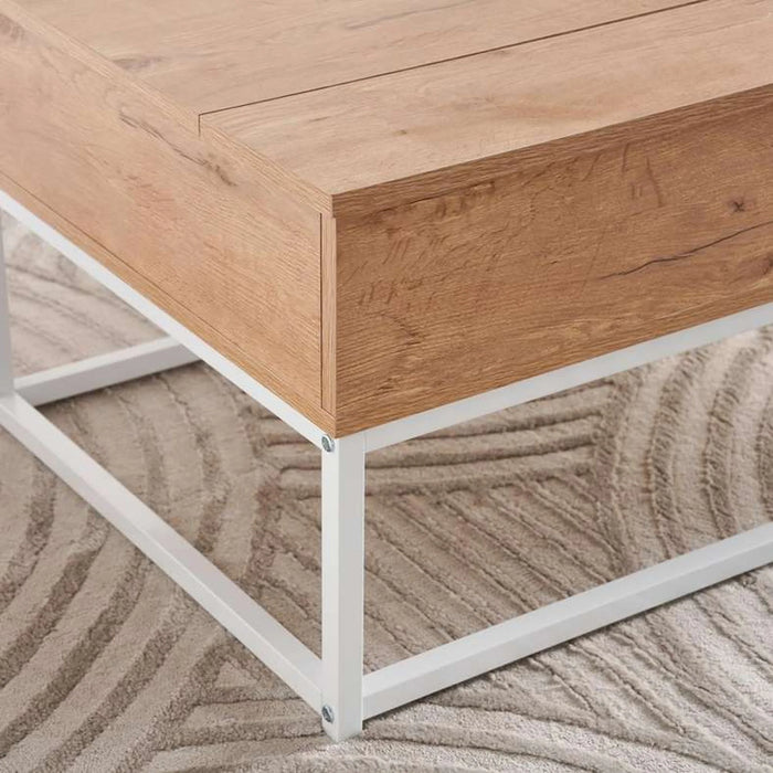 Lionel Coffee Table With Storage Melamine - Natural & White