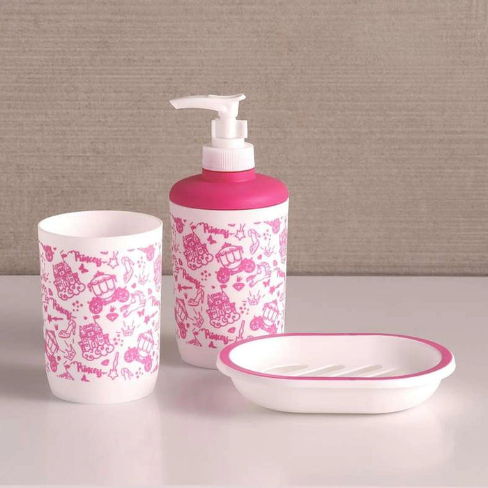 Little Princess Bath Accessories 3Pc Set-Pink Pan Home