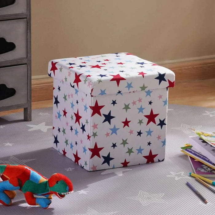 Little Star Foldable Storage Ottoman 30X30X30 Cm -Red