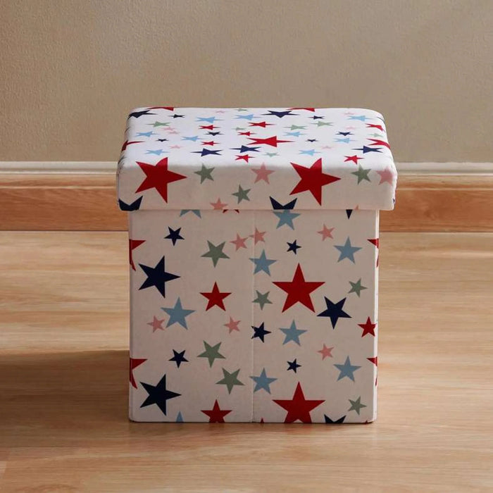 Little Star Foldable Storage Ottoman 30X30X30 Cm -Red