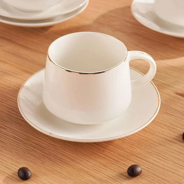 Liva 12-Piece Coffee Cup & Saucer Set 180Ml - White