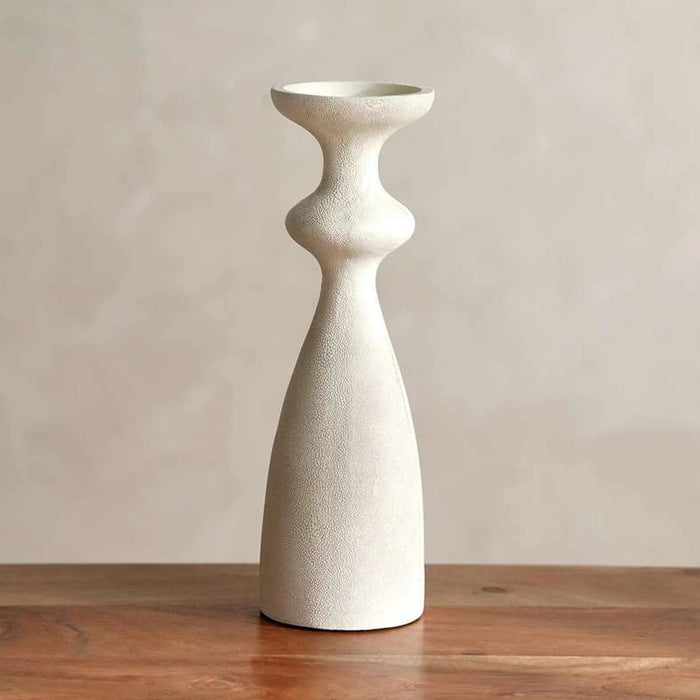 Livi Polyresin Candle Holder 10X10X32Cm - Beige