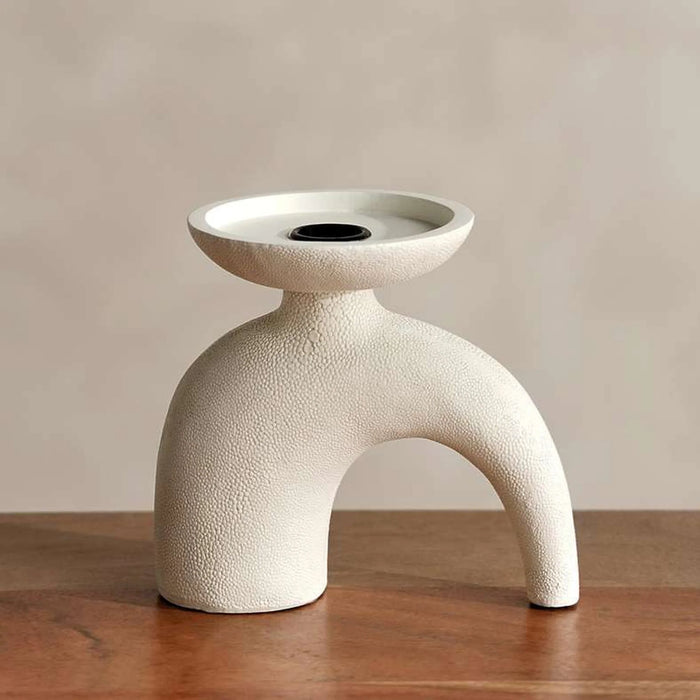 Livi Polyresin Candle Holder 15X10X14Cm - Beige