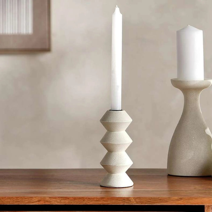 Livi Polyresin Candle Holder 7X7X16.7Cm - Beige