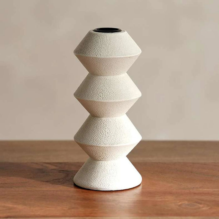 Livi Polyresin Candle Holder 7X7X16.7Cm - Beige
