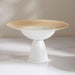 Liya Glass Footed Bowl Dia24X13Cm -White & Beige Pan Home