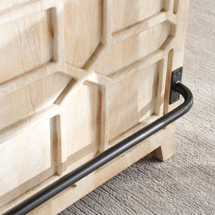 Liza Bar Counter With 2 Stool Wood - White & Black