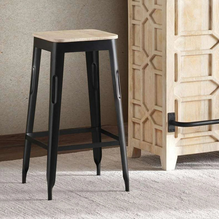 Liza Bar Counter With 2 Stool Wood - White & Black