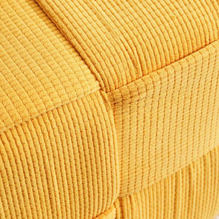 Llyod Rib Velvet Pouf 38X38X38Cm - Yellow