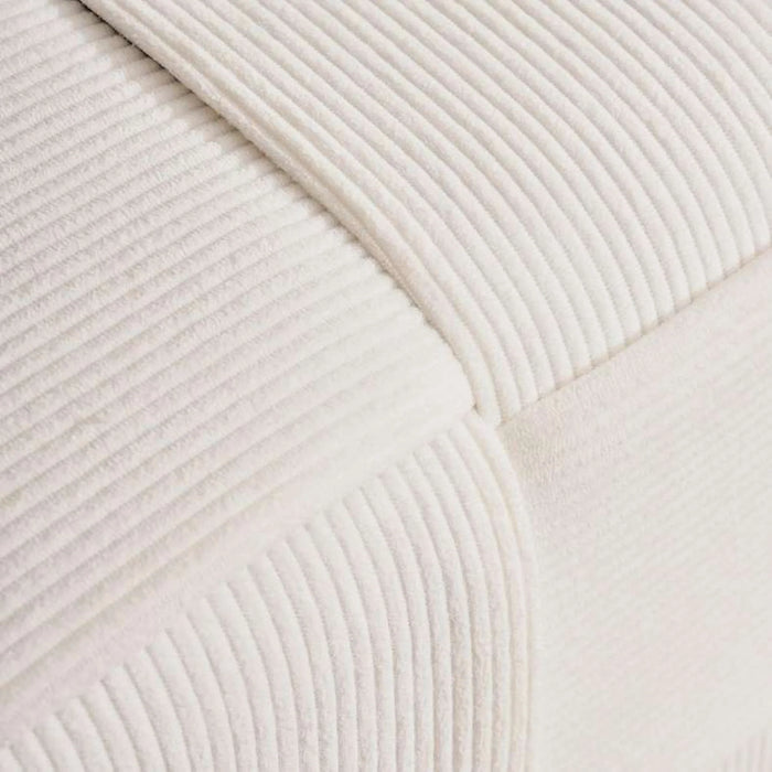 Llyod Rib Velvet Pouf 43X43X43Cm - White