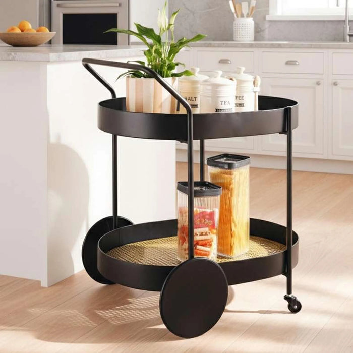 Loislane 2-Tier Kitchen Trolley 62X50X72Cm -Black & Brown