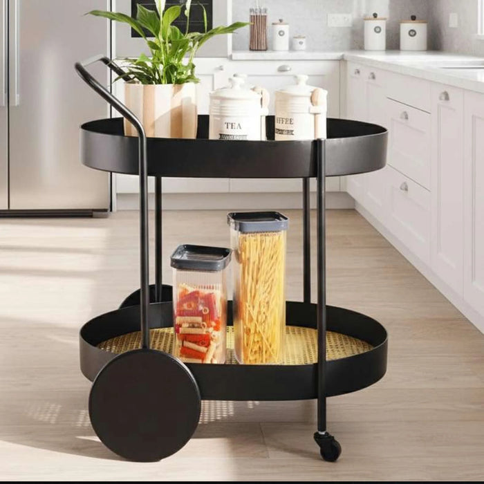 Loislane 2-Tier Kitchen Trolley 62X50X72Cm -Black & Brown