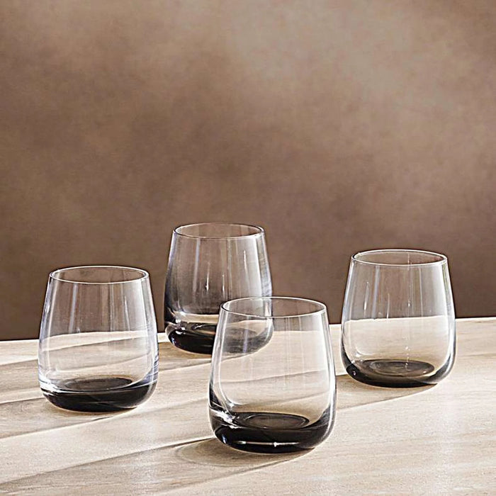 Lona 4-Piece Tumbler Glass Set 383Ml -Black