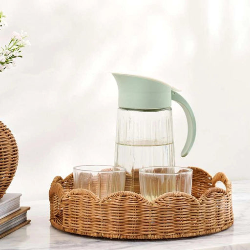 Lorena Rattan Decor Tray Dia30X7Cm- Natural Pan Home