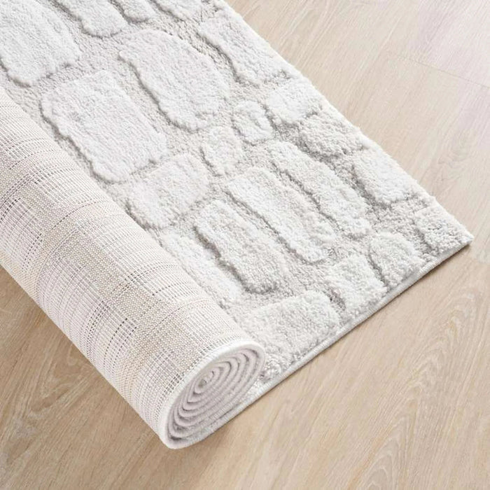 Lotus Textured Rug 160X230Cm - Silver Pan Home