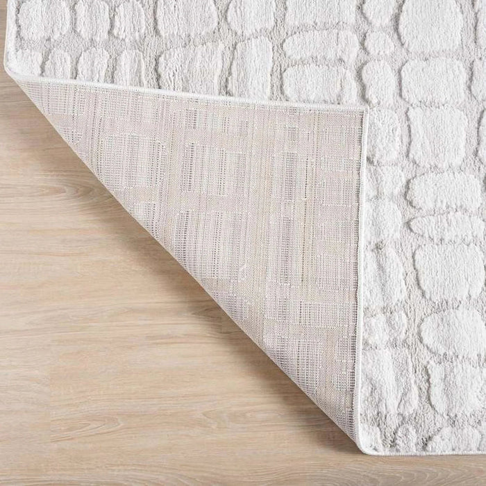 Lotus Textured Rug 240X360Cm - Silver Pan Home