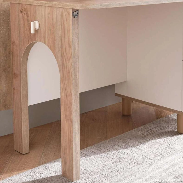 Louis Kids Study Desk And Desk Unit - Cream And Oak