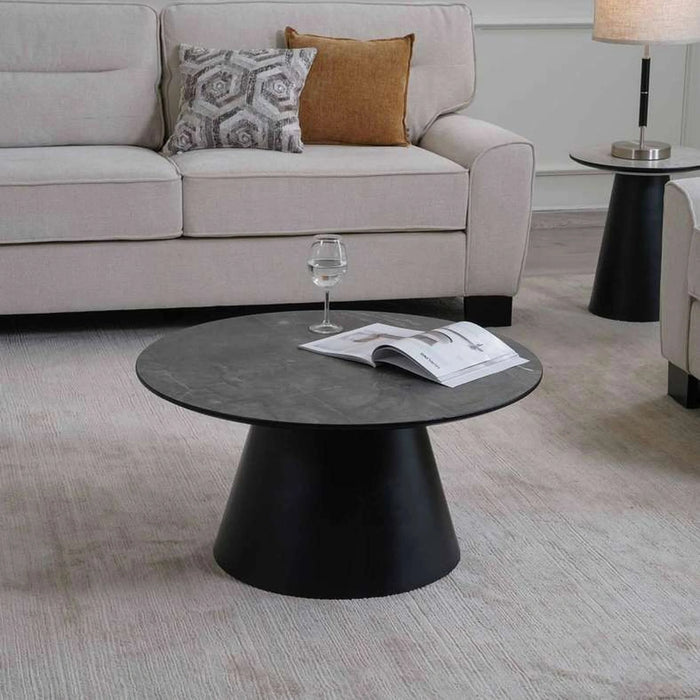 Luana Coffee Table Melamine - Dark Grey Black