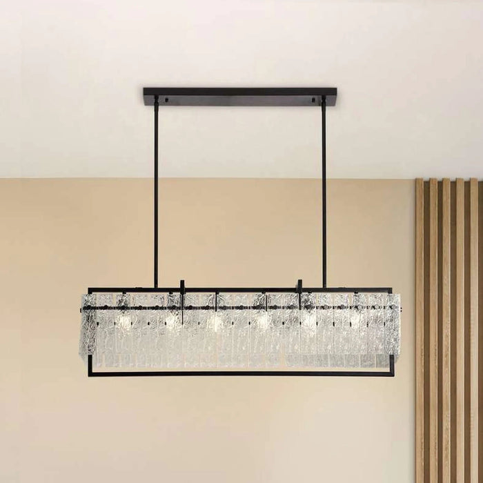 Lucent 6-Lights E14 Glass Hanging Pendant Lamp 105X25X30Cm - Black Pan Home
