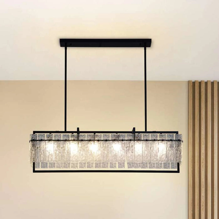 Lucent 6-Lights E14 Glass Hanging Pendant Lamp 105X25X30Cm - Black Pan Home