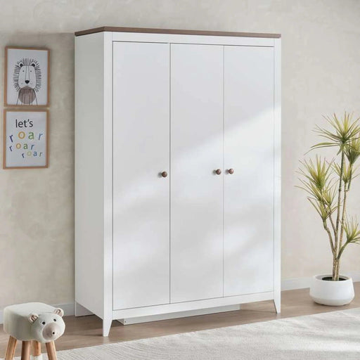 Lucia Kids 3 Door Wardrobe - White And Brown Pan Home