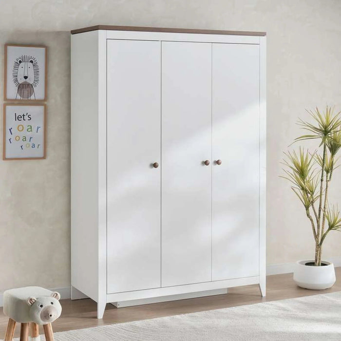Lucia Kids 3 Door Wardrobe - White And Brown Pan Home