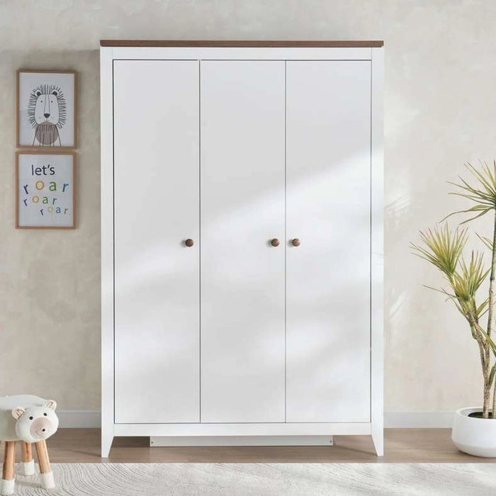 Lucia Kids 3 Door Wardrobe - White And Brown Pan Home