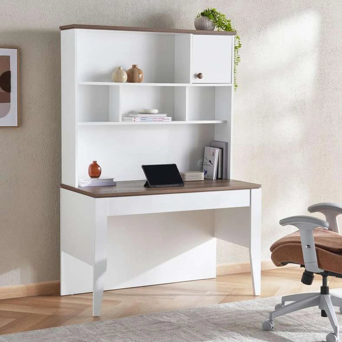 Lucia Kids Study Desk And Desk Unit - White And Brown