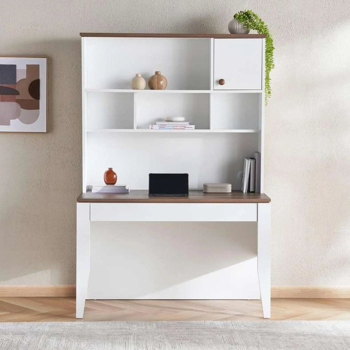 Lucia Kids Study Desk And Desk Unit - White And Brown