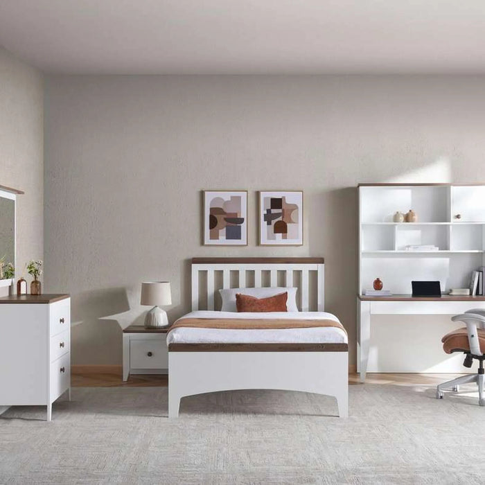 Lucia Kids Study Desk And Desk Unit - White And Brown