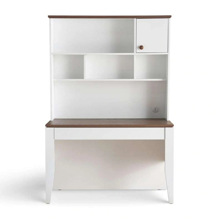 Lucia Kids Study Desk And Desk Unit - White And Brown