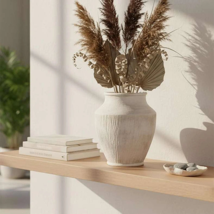 Lucian Terracotta Vase 26.5X26.5X30.5Cm -White