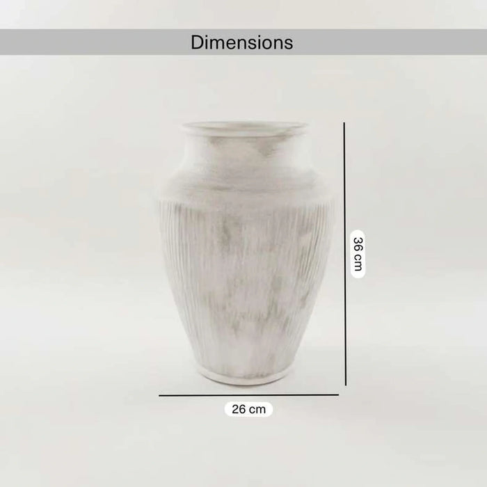Lucian Terracotta Vase 26X26X36Cm -White