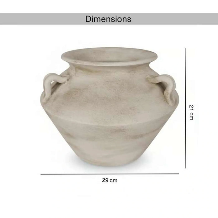 Lucian Terracotta Vase 29X29X21Cm -White