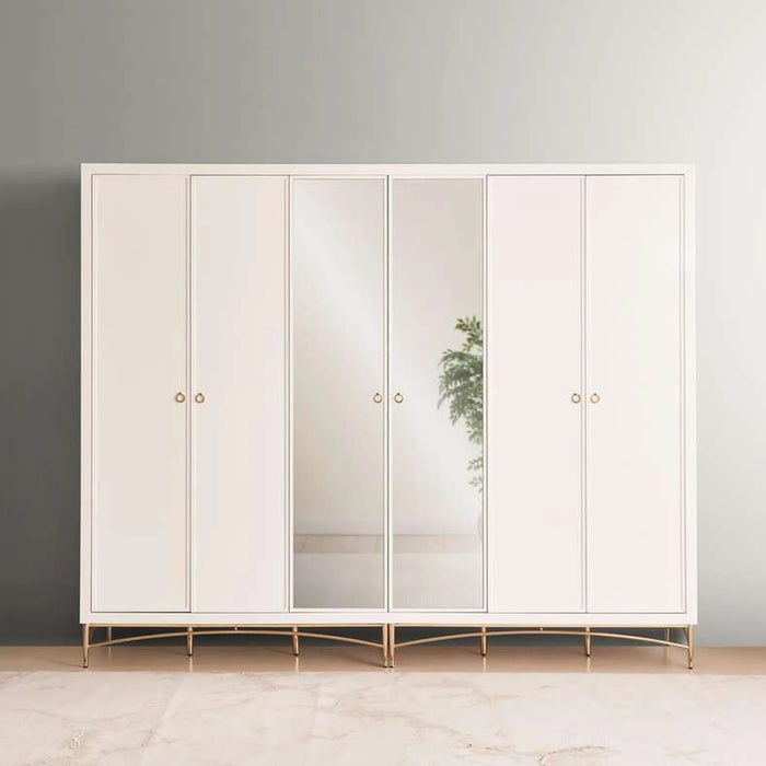 Lucille 6 Door Wardrobe - White