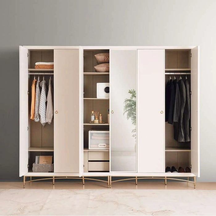 Lucille 6 Door Wardrobe - White